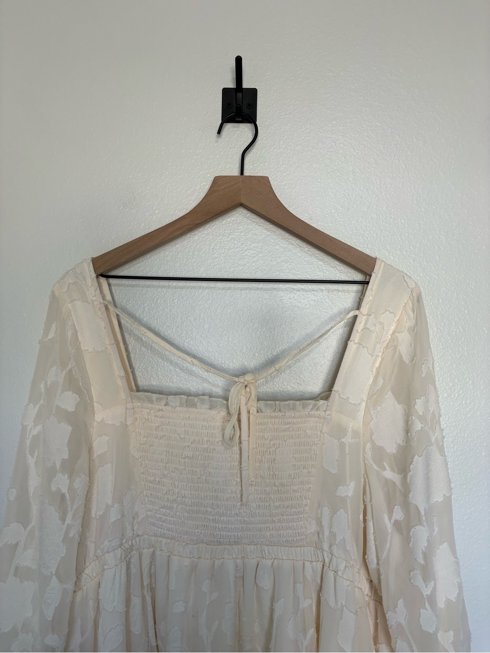 Torrid Floral Square Neck Elastic Waist Tiered A-Line Mini Dress Boho Cream 2X - Picture 8 of 11
